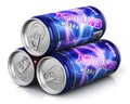 Energy drinks in metal cans Royalty Free Stock Photo