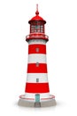 Red lighthouse isolated on white background Royalty Free Stock Photo