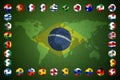 Creative Abstract Flag of Brazil background Royalty Free Stock Photo