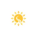 Creative, abstract and fun vector sun with road on the middle isolated summer icon design Royalty Free Stock Photo