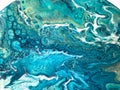Creative abstract hand-painted background, wallpaper, backdrop, art. Green, gold, blue Royalty Free Stock Photo