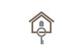 Creative Abstract House Key Logo Design Vector Symbol Illustration Royalty Free Stock Photo