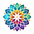 Colorful Chakra Flower Symbol Design Vector Illustration