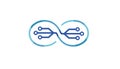 Creative Abstract Infinity Loop Technology Blue Logo Symgol