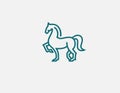 Creative abstract linear logo horse icon for your company Royalty Free Stock Photo