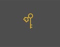Creative Abstract linear logo icon keys and keychain house
