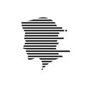 Man silhouette striped lines head vector