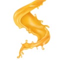Creative abstract of mango juice splash. Royalty Free Stock Photo