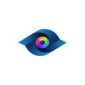 Creative abstract media icon with colorful eyeball Royalty Free Stock Photo