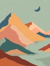 Creative abstract mountain landscape.Mountain range background