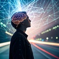 Abstract AI creative brain and thinking concept Royalty Free Stock Photo