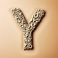 Typographic Art - Letter Y from Alphabet Collage Royalty Free Stock Photo