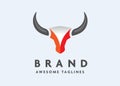 Abstract simple Bull head vector logo Royalty Free Stock Photo