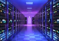 Server room interior in datacenter Royalty Free Stock Photo