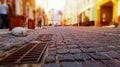 Old town street in retro colors Royalty Free Stock Photo