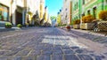 Old town street in retro colors Royalty Free Stock Photo