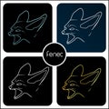 Creative abstract vector logo of fenec fox Royalty Free Stock Photo