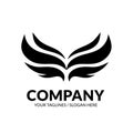 Abstract Wing logo with black color vector Royalty Free Stock Photo