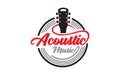 Creative of acoustic guitar music logo design Royalty Free Stock Photo
