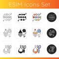 Creative activities icons set