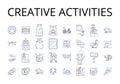 Creative activities line icons collection. Artistic expression, Imaginative play, Innovative thinking, Resourceful