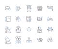 Creative activities outline icons collection. Innovative, Crafting, Drawing, Painting, Designing, Imaginative, Composing