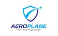 Creative Aero, Airplane Logo design template Royalty Free Stock Photo