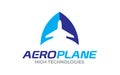 Creative Aero, Airplane Logo design template Royalty Free Stock Photo
