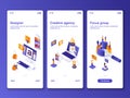 Creative agency isometric GUI design kit. Royalty Free Stock Photo