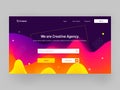 Creative agency responsive landing page design with wavy fluid a