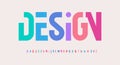 Creative alphabet, rainbow colors, modern geometric font. Bright colorful type for futuristic or kid logo, headline