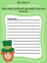 Creative anagram word game with a cartoon leprechaun vector illustration