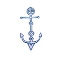 Creative anchor icon. Vector illustration. Emblem, logo or printed design.