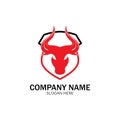 creative angry shield bull head logo design symbol vector illustration-vector Royalty Free Stock Photo