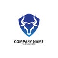 creative angry shield bull head logo design symbol vector illustration-vector Royalty Free Stock Photo