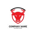 creative angry shield bull head logo design symbol vector illustration-vector Royalty Free Stock Photo