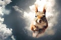 Squirrel surround with swirl smoke. dynamic composition and dramatic lighting