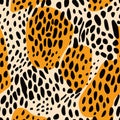 Creative animal fur leopard skin seamless pattern. Abstract cheetah textured. Wild african cats camouflage background