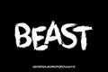 Creative animal beast hair brush stroke font vector illustration