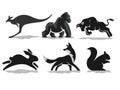 Creative animal silhouette vector