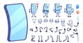 Creative Animation Set Featuring Various Animated Smartphone Characters with Interchangeable Faces And Arms