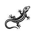 Creative Anole Linocut Arts Animal Illustration Royalty Free Stock Photo