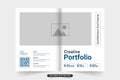 Creative architecture portfolio cover template vector with photo placeholders. Modern architect service promotional booklet cover