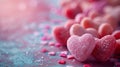 Creative arrangement of candy hearts, conveying messages of love and sweetness Royalty Free Stock Photo