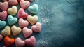 Creative arrangement of candy hearts, conveying messages of love and sweetness Royalty Free Stock Photo