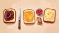 Trio of bread spreads with artistic styling Royalty Free Stock Photo