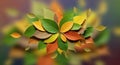 A creative array of colorful leaves Royalty Free Stock Photo