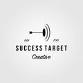 Creative arrow target vintage logo design illustration Royalty Free Stock Photo