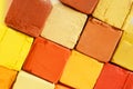 Creative art background - closeup of bright pastel crayons