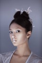 Creative art make-up and hairstyle. Portrait of beautiful asian girl. Royalty Free Stock Photo